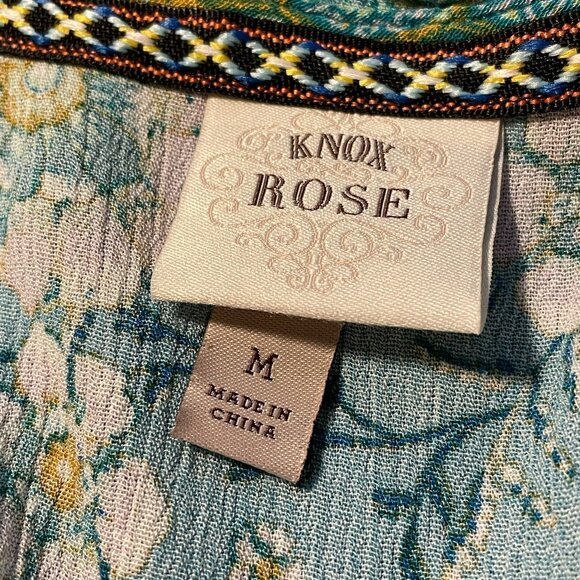 Knox Rose Boho Midi Sleeveless Dress with Drawstring Accent Waist Size M - Picture 4 of 6